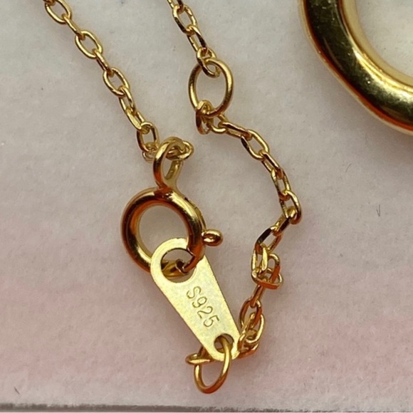 S925 18k GP Mini Wavy Circle Pendant Necklace - Picture 5 of 5